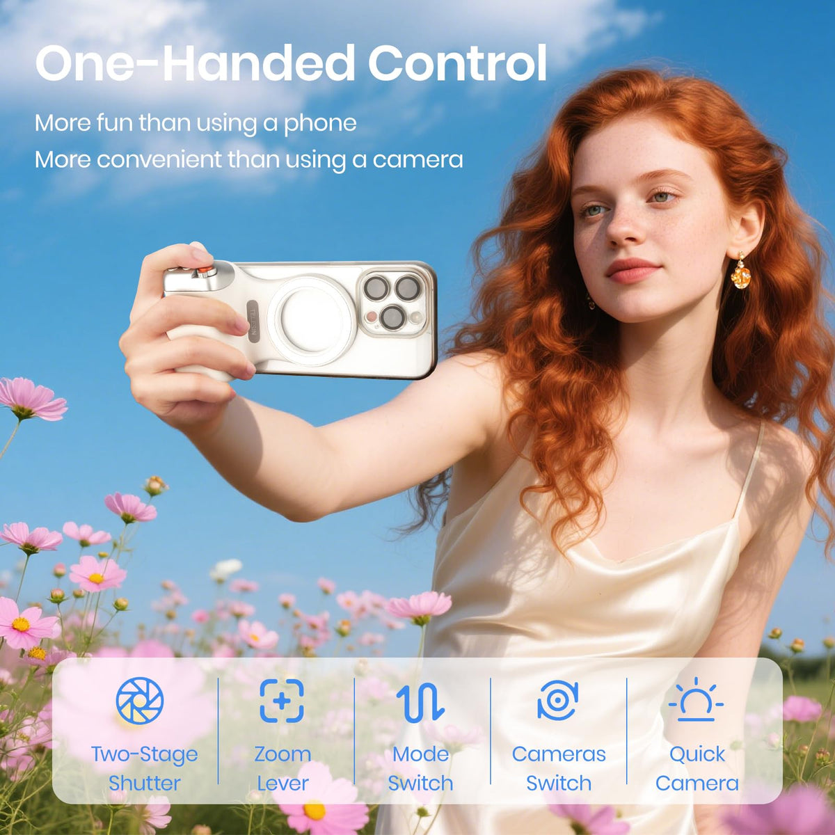 Magnetic Phone Camera Holder | Phone Grip & Selfie Light – SnapGlow Creator Kit