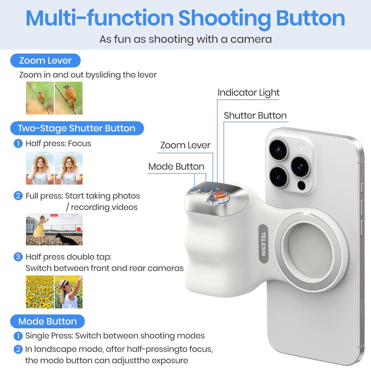 Magnetic Phone Camera Holder | Phone Grip & Selfie Light – SnapGlow Creator Kit