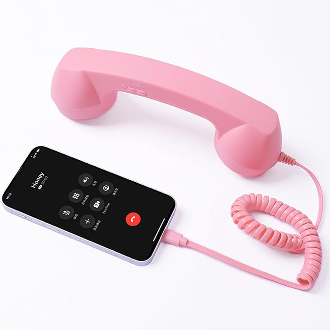 RetroVibe Type-C Retro Phone Handset – Classic Vintage Style Phone Receiver | Wired Handset Smartphone Microphone Portable Gift PC Tablet Hybrid Work Call Video Conference | Buy 1 Get 1 Free | Only - 799