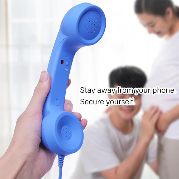 RetroVibe Type-C Retro Phone Handset – Classic Vintage Style Phone Receiver | Wired Handset Smartphone Microphone Portable Gift PC Tablet Hybrid Work Call Video Conference | Buy 1 Get 1 Free | Only - 799