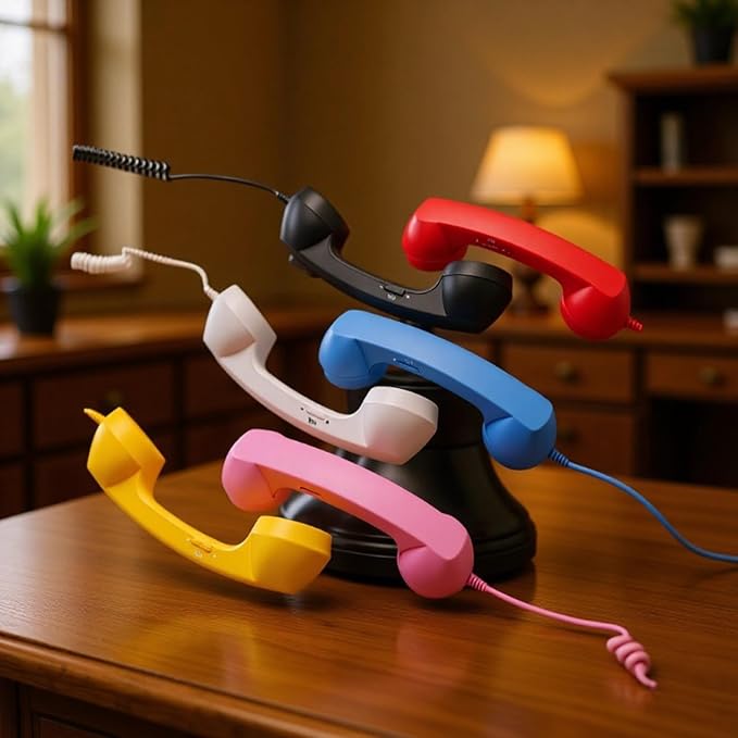 RetroVibe Type-C Retro Phone Handset – Classic Vintage Style Phone Receiver | Wired Handset Smartphone Microphone Portable Gift PC Tablet Hybrid Work Call Video Conference | Buy 1 Get 1 Free | Only - 799