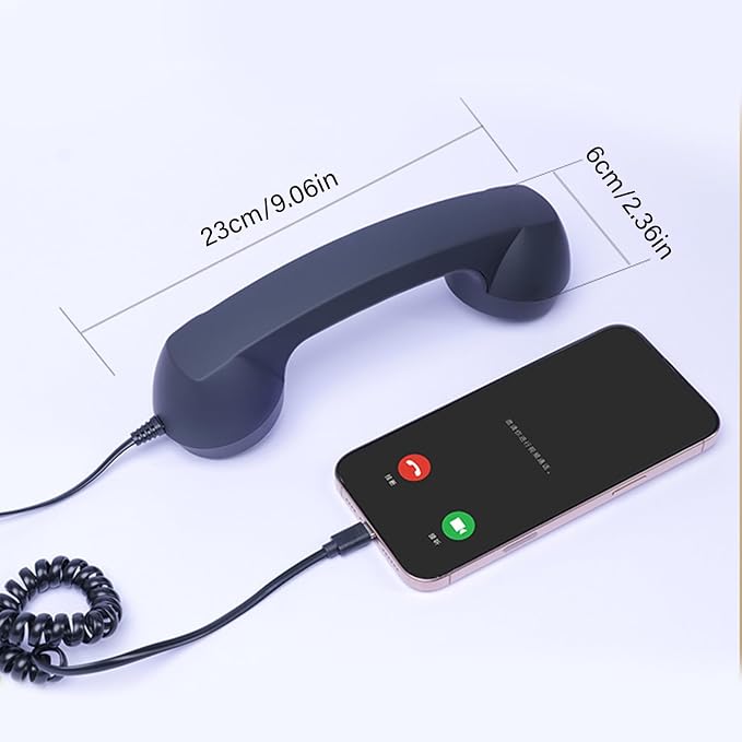 RetroVibe Type-C Retro Phone Handset – Classic Vintage Style Phone Receiver | Wired Handset Smartphone Microphone Portable Gift PC Tablet Hybrid Work Call Video Conference | Buy 1 Get 1 Free | Only - 799