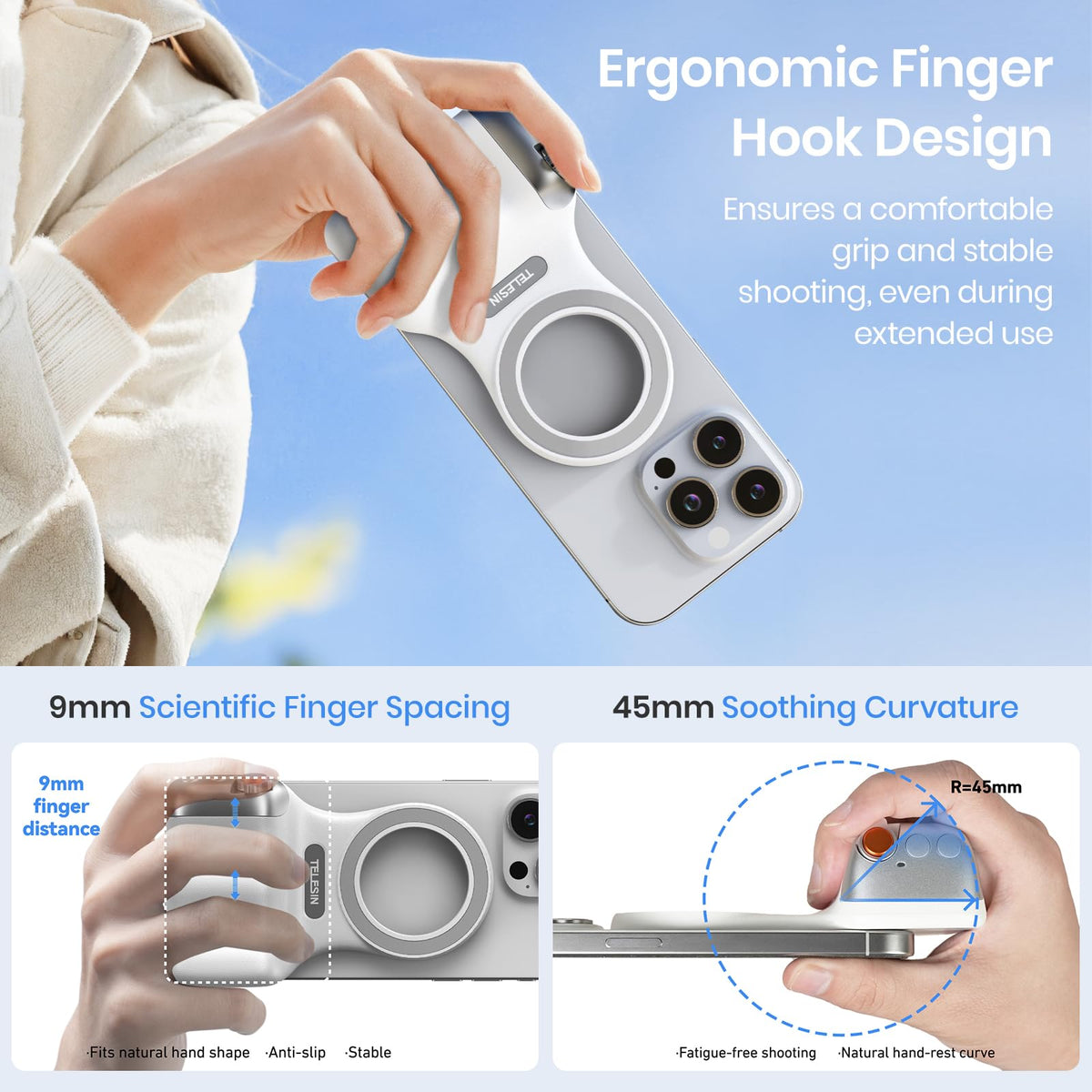 Magnetic Phone Camera Holder | Phone Grip & Selfie Light – SnapGlow Creator Kit