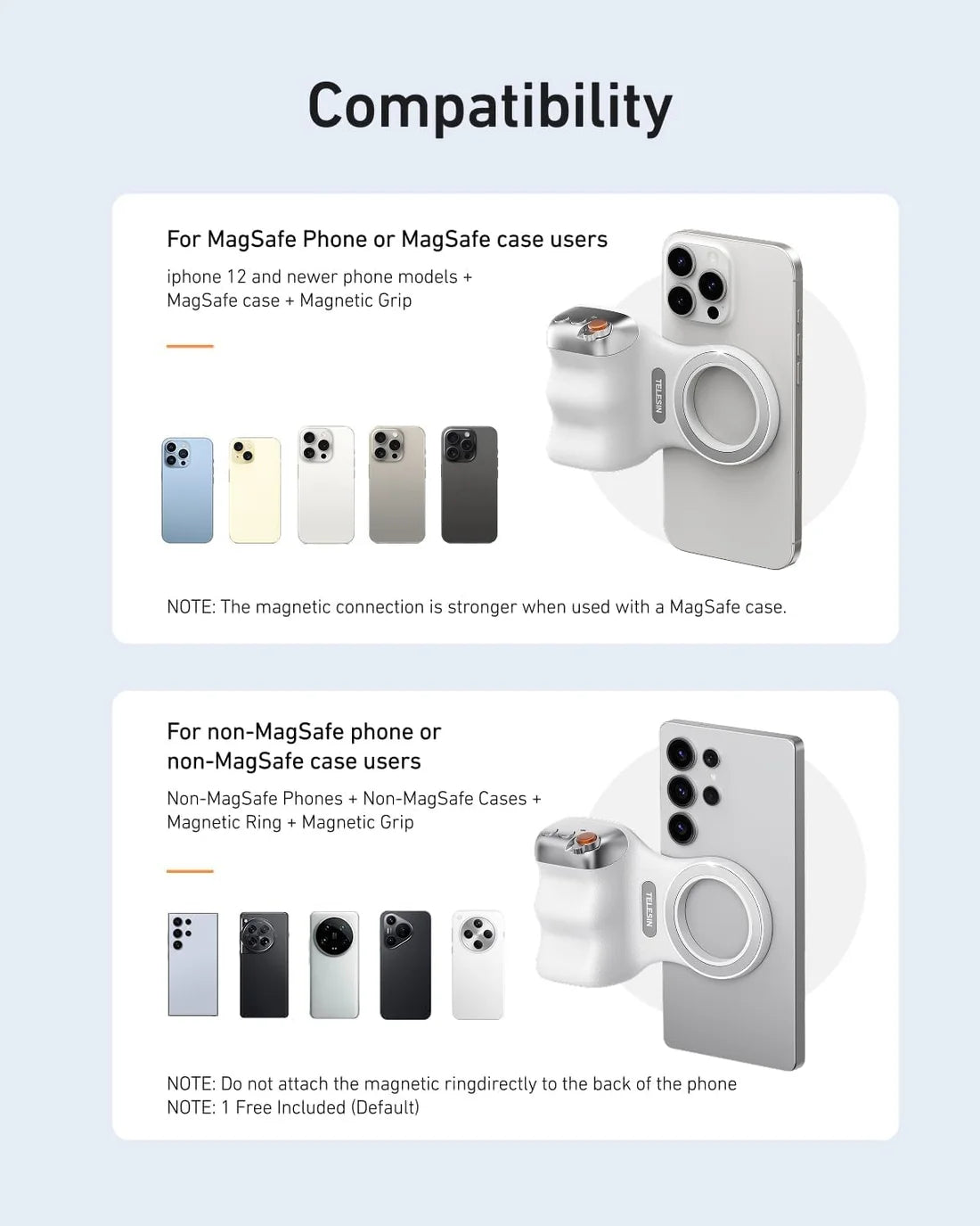 Magnetic Phone Camera Holder | Phone Grip & Selfie Light – SnapGlow Creator Kit