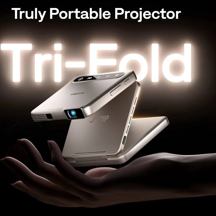 Tri-Fold Portable Projector – Compact Design for Home Cinema & Entertainment