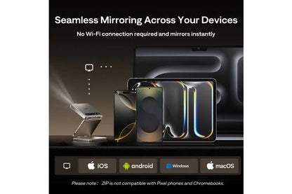 Tri-Fold Portable Projector – Compact Design for Home Cinema & Entertainment
